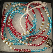 Load image into Gallery viewer, Teal “With Love” Charmed Waist Beads
