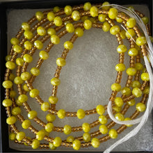 Load image into Gallery viewer, Yellow “Sunny Day” Charmed Waist Beads
