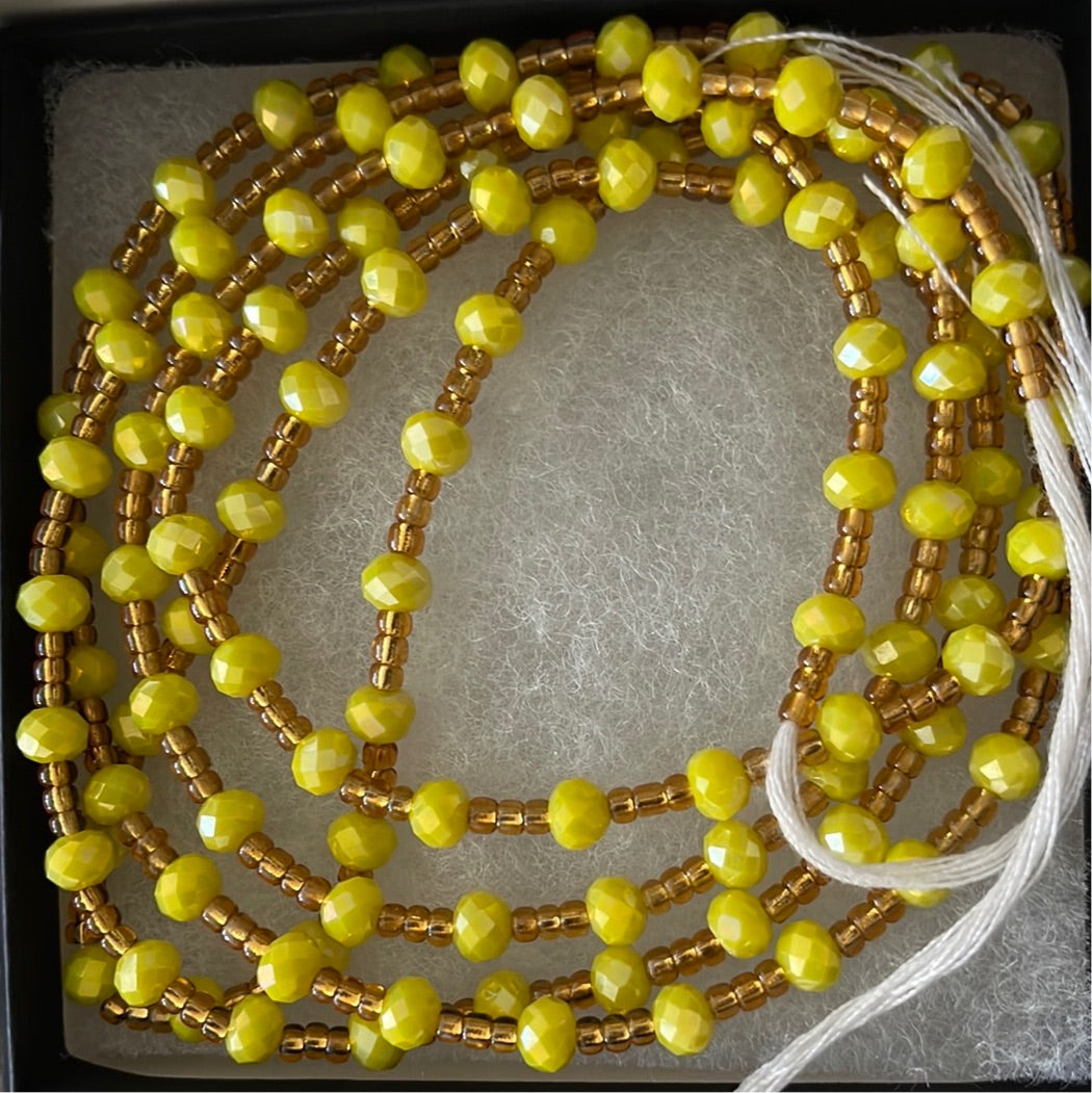 Yellow “Sunny Day” Charmed Waist Beads