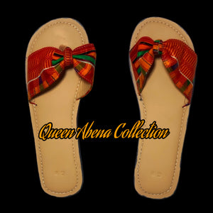 "Let Me See You Walk" Orange Kente Slippers