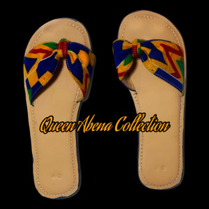 "Let Me See You Walk" Blue Kente Slippers